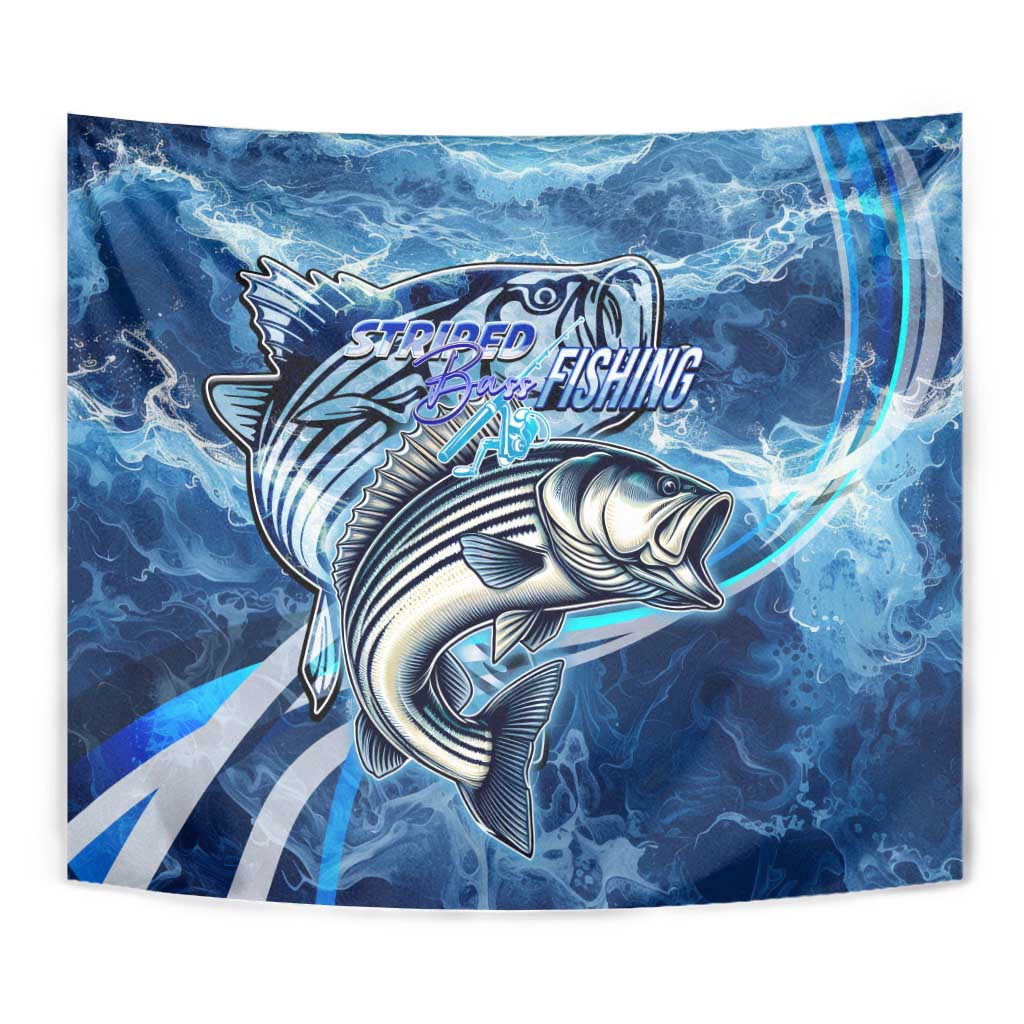 Striped Bass Fishing Tapestry Ocean Waves