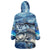 Striped Bass Fishing Wearable Blanket Hoodie Ocean Waves