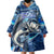 Striped Bass Fishing Wearable Blanket Hoodie Ocean Waves