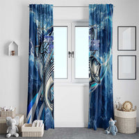 Striped Bass Fishing Window Curtain Ocean Waves