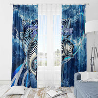 Striped Bass Fishing Window Curtain Ocean Waves
