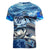 Striped Bass Fishing Women V-Neck T-Shirt Ocean Waves