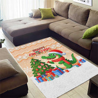 Crocodile Snappy Christmas Area Rug Cute Alligator Holiday Tree Cartoon Design - Wonder Print Shop