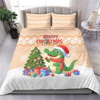 Crocodile Snappy Christmas Bedding Set Cute Alligator Holiday Tree Cartoon Design - Wonder Print Shop