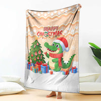 Crocodile Snappy Christmas Blanket Cute Alligator Holiday Tree Cartoon Design - Wonder Print Shop