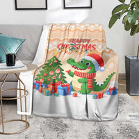 Crocodile Snappy Christmas Blanket Cute Alligator Holiday Tree Cartoon Design - Wonder Print Shop