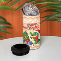 Crocodile Snappy Christmas 4 in 1 Can Cooler Tumbler Cute Alligator Holiday Tree Cartoon Design - Wonder Print Shop