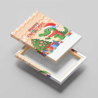 Crocodile Snappy Christmas Canvas Wall Art Cute Alligator Holiday Tree Cartoon Design - Wonder Print Shop