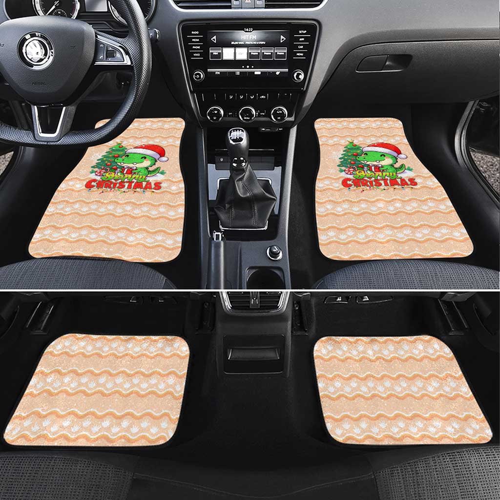 Crocodile Snappy Christmas Car Mats Cute Alligator Holiday Tree Cartoon Design - Wonder Print Shop
