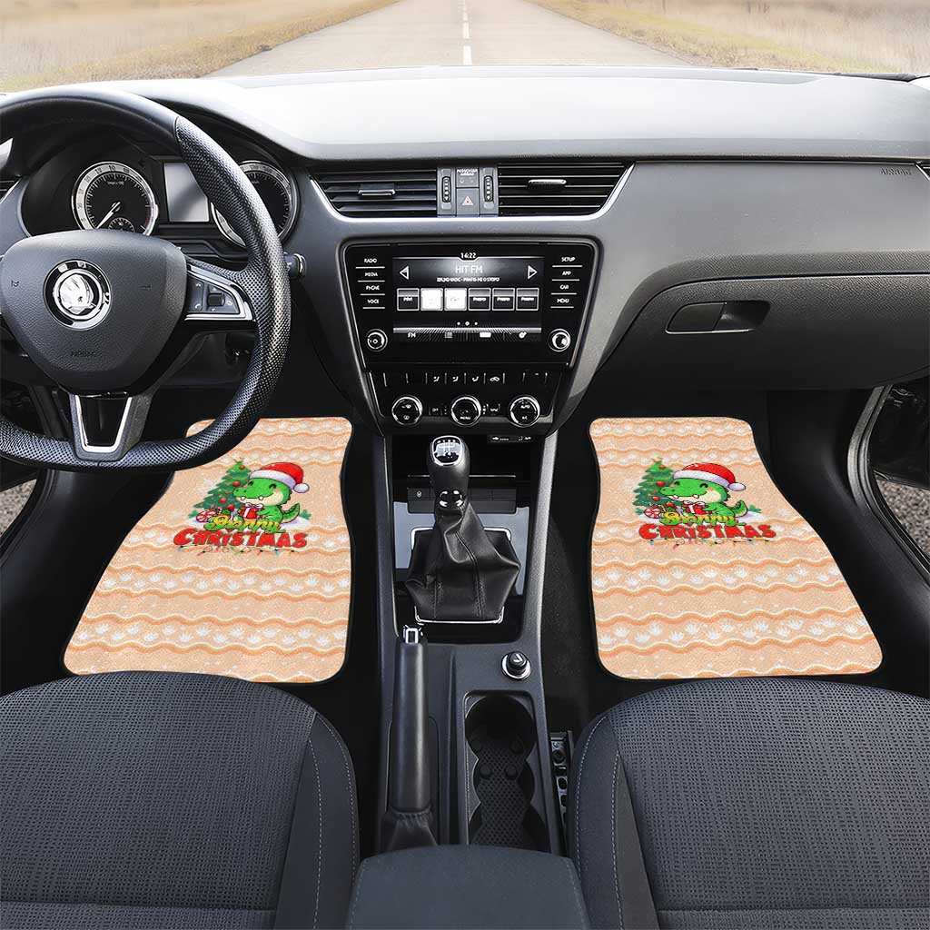 Crocodile Snappy Christmas Car Mats Cute Alligator Holiday Tree Cartoon Design - Wonder Print Shop