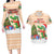 Crocodile Snappy Christmas Couples Matching Long Sleeve Bodycon Dress and Hawaiian Shirt Cute Alligator Holiday Tree Cartoon Design - Wonder Print Shop
