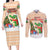 Crocodile Snappy Christmas Couples Matching Long Sleeve Bodycon Dress and Long Sleeve Button Shirt Cute Alligator Holiday Tree Cartoon Design - Wonder Print Shop