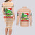 Crocodile Snappy Christmas Couples Matching Long Sleeve Bodycon Dress and Long Sleeve Button Shirt Cute Alligator Holiday Tree Cartoon Design - Wonder Print Shop