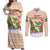 Crocodile Snappy Christmas Couples Matching Off Shoulder Maxi Dress and Long Sleeve Button Shirt Cute Alligator Holiday Tree Cartoon Design - Wonder Print Shop