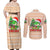 Crocodile Snappy Christmas Couples Matching Off Shoulder Maxi Dress and Long Sleeve Button Shirt Cute Alligator Holiday Tree Cartoon Design - Wonder Print Shop