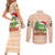 Crocodile Snappy Christmas Couples Matching Short Sleeve Bodycon Dress and Long Sleeve Button Shirt Cute Alligator Holiday Tree Cartoon Design - Wonder Print Shop