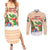 Crocodile Snappy Christmas Couples Matching Summer Maxi Dress and Long Sleeve Button Shirt Cute Alligator Holiday Tree Cartoon Design - Wonder Print Shop