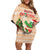 Crocodile Snappy Christmas Family Matching Off Shoulder Short Dress and Hawaiian Shirt Cute Alligator Holiday Tree Cartoon Design - Wonder Print Shop