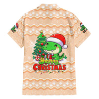 Crocodile Snappy Christmas Family Matching Puletasi and Hawaiian Shirt Cute Alligator Holiday Tree Cartoon Design - Wonder Print Shop