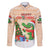 Crocodile Snappy Christmas Family Matching Short Sleeve Bodycon Dress and Hawaiian Shirt Cute Alligator Holiday Tree Cartoon Design - Wonder Print Shop