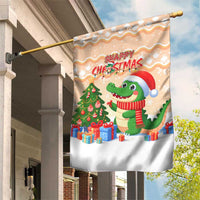 Crocodile Snappy Christmas Garden Flag Cute Alligator Holiday Tree Cartoon Design - Wonder Print Shop