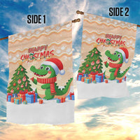 Crocodile Snappy Christmas Garden Flag Cute Alligator Holiday Tree Cartoon Design - Wonder Print Shop