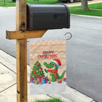 Crocodile Snappy Christmas Garden Flag Cute Alligator Holiday Tree Cartoon Design - Wonder Print Shop