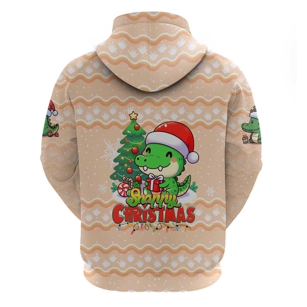 Crocodile Snappy Christmas Hoodie Cute Alligator Holiday Tree Cartoon Design - Wonder Print Shop