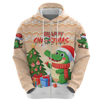 Crocodile Snappy Christmas Hoodie Cute Alligator Holiday Tree Cartoon Design - Wonder Print Shop