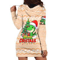 Crocodile Snappy Christmas Hoodie Dress Cute Alligator Holiday Tree Cartoon Design - Wonder Print Shop