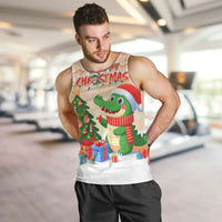 Crocodile Snappy Christmas Men Tank Top Cute Alligator Holiday Tree Cartoon Design - Wonder Print Shop