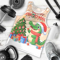 Crocodile Snappy Christmas Men Tank Top Cute Alligator Holiday Tree Cartoon Design - Wonder Print Shop