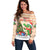 Crocodile Snappy Christmas Off Shoulder Sweater Cute Alligator Holiday Tree Cartoon Design - Wonder Print Shop