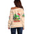 Crocodile Snappy Christmas Off Shoulder Sweater Cute Alligator Holiday Tree Cartoon Design - Wonder Print Shop