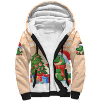 Crocodile Snappy Christmas Sherpa Hoodie Cute Alligator Holiday Tree Cartoon Design - Wonder Print Shop