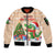 Crocodile Snappy Christmas Sleeve Zip Bomber Jacket Cute Alligator Holiday Tree Cartoon Design - Wonder Print Shop