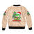 Crocodile Snappy Christmas Sleeve Zip Bomber Jacket Cute Alligator Holiday Tree Cartoon Design - Wonder Print Shop