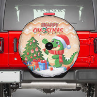 Crocodile Snappy Christmas Spare Tire Cover Cute Alligator Holiday Tree Cartoon Design - Wonder Print Shop