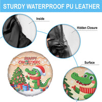 Crocodile Snappy Christmas Spare Tire Cover Cute Alligator Holiday Tree Cartoon Design - Wonder Print Shop
