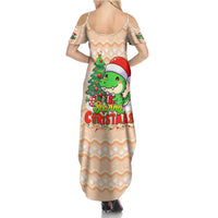 Crocodile Snappy Christmas Summer Maxi Dress Cute Alligator Holiday Tree Cartoon Design - Wonder Print Shop