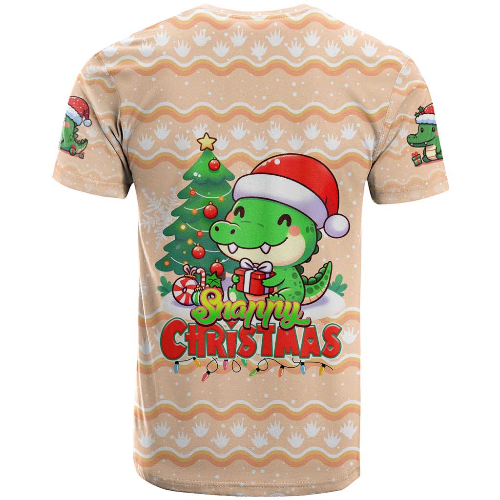 Crocodile Snappy Christmas T Shirt Cute Alligator Holiday Tree Cartoon Design - Wonder Print Shop