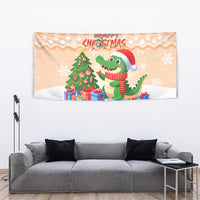 Crocodile Snappy Christmas Tapestry Cute Alligator Holiday Tree Cartoon Design - Wonder Print Shop