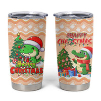 Crocodile Snappy Christmas Tumbler Cup Cute Alligator Holiday Tree Cartoon Design - Wonder Print Shop