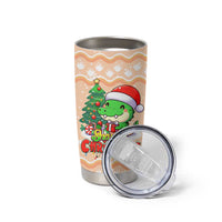 Crocodile Snappy Christmas Tumbler Cup Cute Alligator Holiday Tree Cartoon Design - Wonder Print Shop