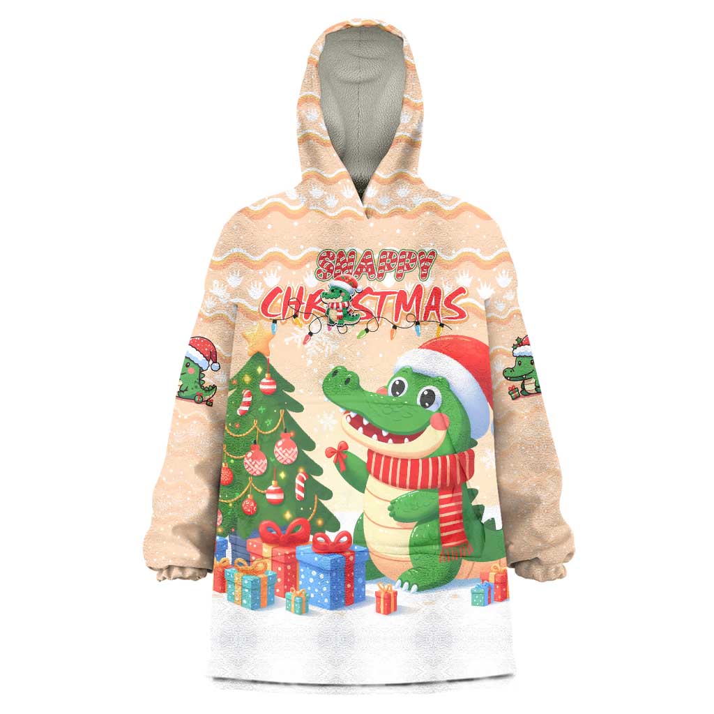 Crocodile Snappy Christmas Wearable Blanket Hoodie Cute Alligator Holiday Tree Cartoon Design - Wonder Print Shop