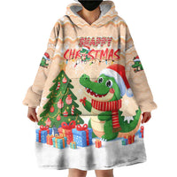 Crocodile Snappy Christmas Wearable Blanket Hoodie Cute Alligator Holiday Tree Cartoon Design - Wonder Print Shop