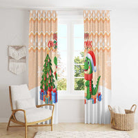 Crocodile Snappy Christmas Window Curtain Cute Alligator Holiday Tree Cartoon Design - Wonder Print Shop