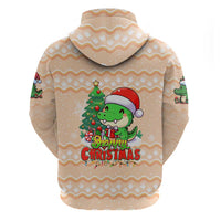 Crocodile Snappy Christmas Zip Hoodie Cute Alligator Holiday Tree Cartoon Design - Wonder Print Shop