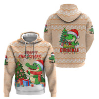 Crocodile Snappy Christmas Zip Hoodie Cute Alligator Holiday Tree Cartoon Design - Wonder Print Shop