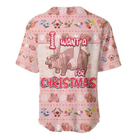 Moodeng Christmas Baseball Jersey Cute Hippo Holiday with Pastel Floral Festive Vibes - Wonder Print Shop